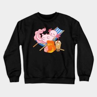 Sweet chilling Axolotl Mexican walking fish Crewneck Sweatshirt